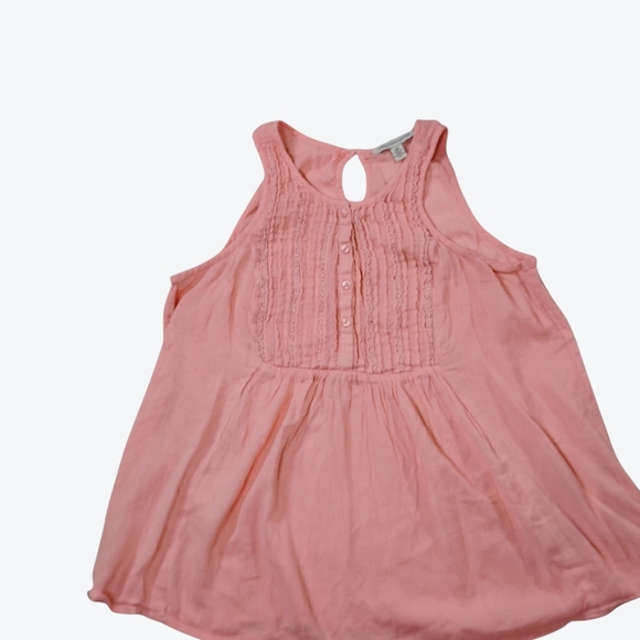 American Eagle Outfitters Blush Pink Sleeveless Pintuck Yoke Camisole - Picture 3 of 8